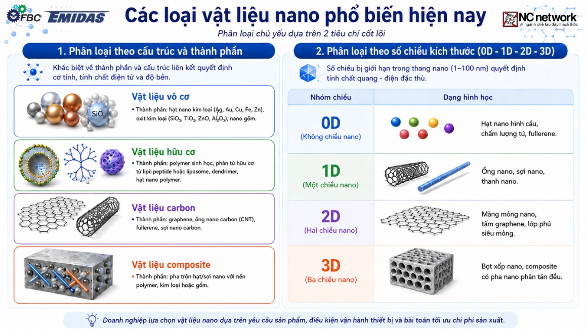 Các loại vật liệu nano phổ biến hiện nay