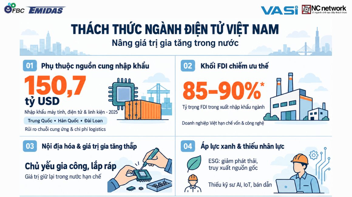Thách thức của ngành công nghiệp điện tử hiện nay