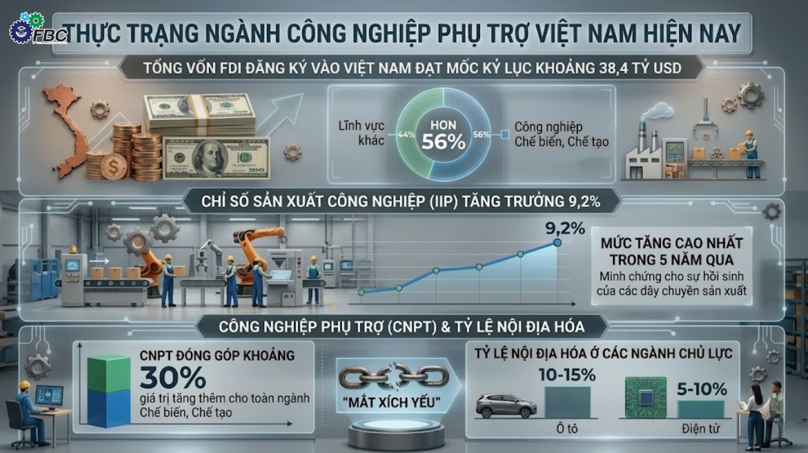 Thực trạng ngành công nghiệp phụ trợ Việt Nam hiện nay