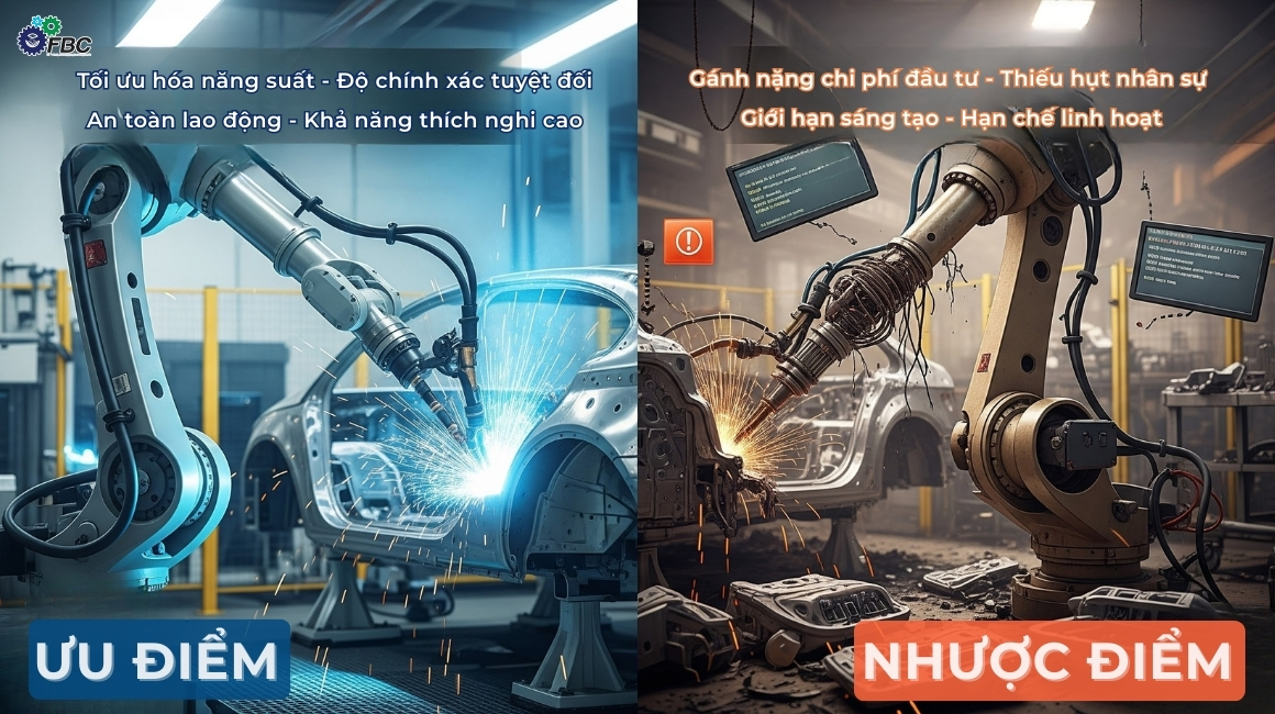 Ưu điểm và hạn chế của robot công nghiệp