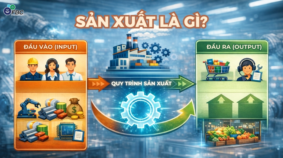 Sản xuất là gì? Sản xuất là một quá trình chuyển hóa có hệ thống