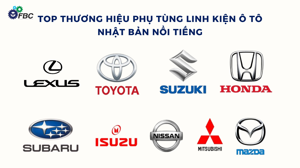 Top thương hiệu phụ tùng ô tô Nhật Bản phổ biến