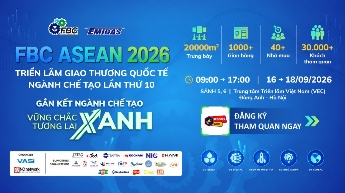 FBC ASEAN 2026 - Triển lãm giao thương chuyên ngành cơ khí chế tạo lần thứ 10